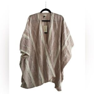 Universal Thread Light Pink and White Striped Kimono NWT